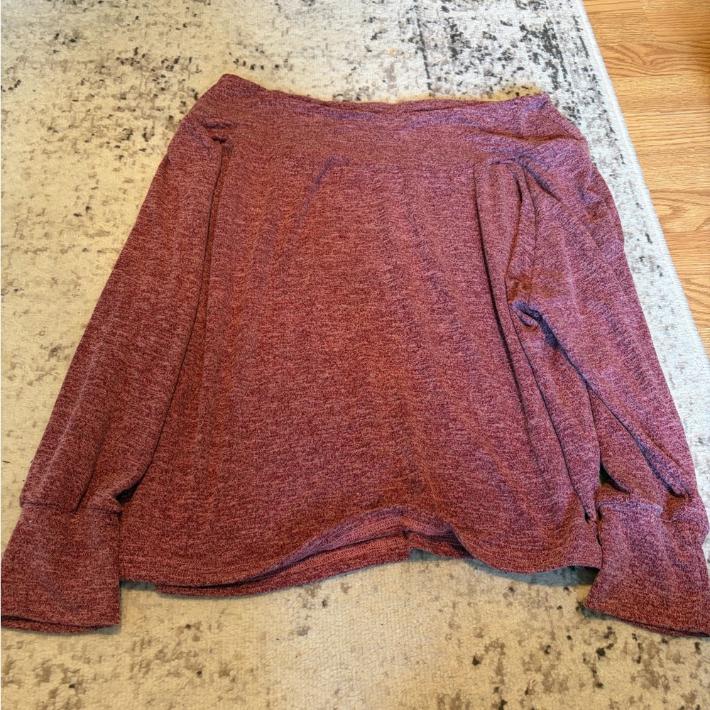 SHEIN Curve Marled Mauve Knit Top - Rose Mix